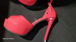 Zapatos de tacón rojos con plataforma talla 37