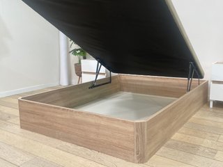 Canapé abatible beige y madera