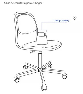 Silla giratoria de escritorio blanca