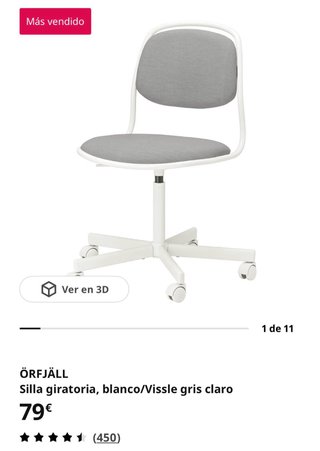 Silla giratoria de escritorio blanca