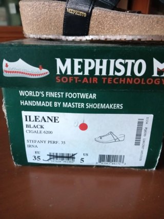 Sandalias Mephisto Piel Negro/Oro Talla 35