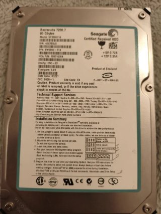 Disco duro Seagate Barracuda 80GB IDE