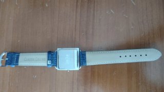 Reloj Claudia Collins Cuadrado  Correa piel Azul
