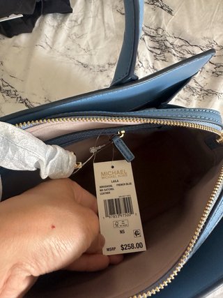 Bolso Michael Kors Azul y Dorado