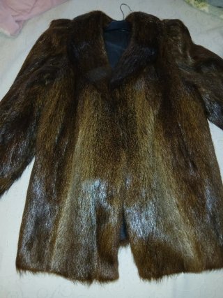 Chaquetón de piel marrón talla M