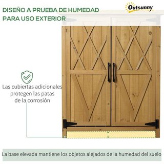 Armario Jardín 4 Estantes Techo Galvanizado 90cm