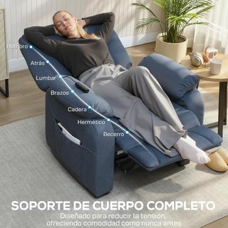 Sillón Relax Eléctrico Reclinable Memoria Azul