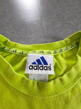 T-shirt Adidas Vintage Verde Lime Big Logo 90s