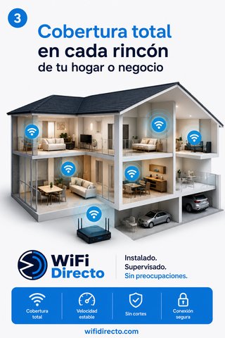 WiFi instalado sin cortes en casa, negocio...
