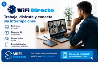 WiFi instalado sin cortes en casa, negocio...