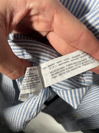 Camisa de rayas Bershka azul y blanca talla M