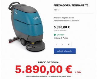 Máquina Fregadora Tennant T3 y Tenan 5680