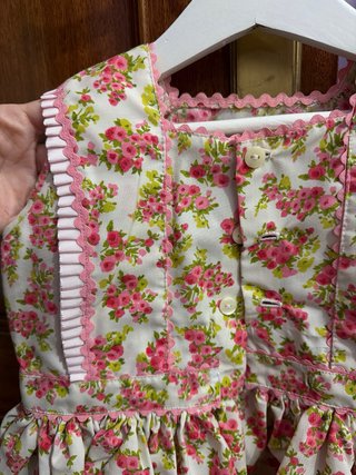 Vestido niña flores rosas