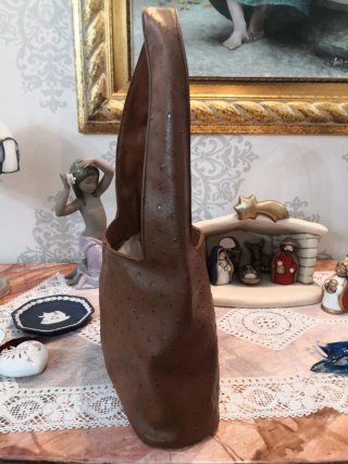 Autentica borsa vintage in pelle di struzzo Italia