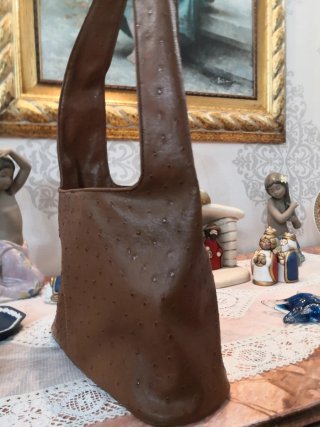 Autentica borsa vintage in pelle di struzzo Italia