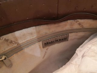 Autentica borsa vintage in pelle di struzzo Italia