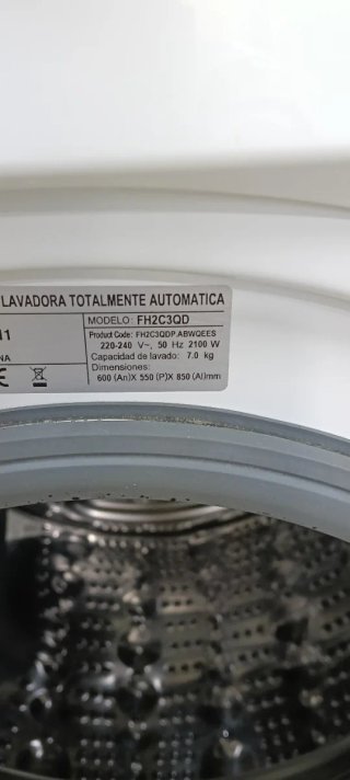 LAVADORA CARGA FRONTAL L.G 7 KG A+++