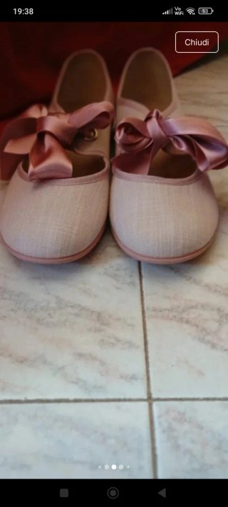 Ballerine rosa pallido con nastri
