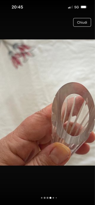 Vaso cristallo e fiore argento vintage