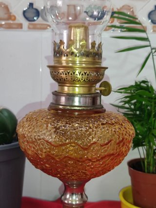 Quinqué Francés Cristal y Bronce