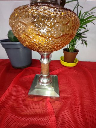 Quinqué Francés Cristal y Bronce