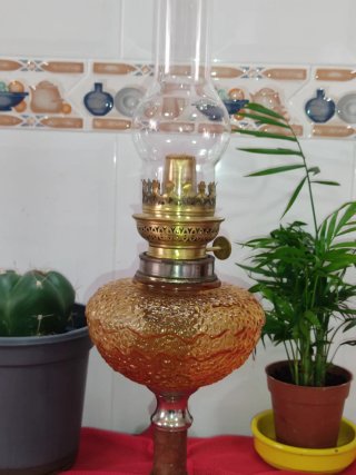 Quinqué Francés Cristal y Bronce