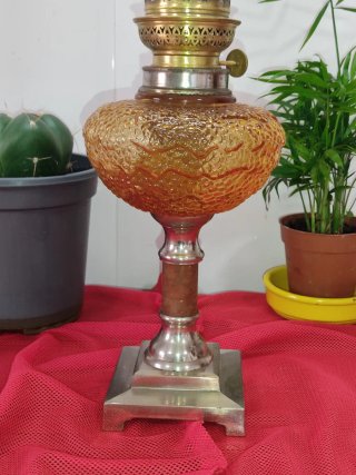 Quinqué Francés Cristal y Bronce