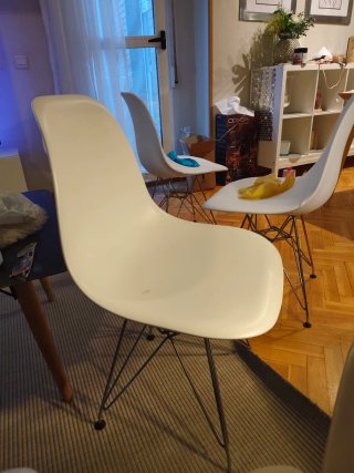 Juego de 4 sillas de comedor blancas