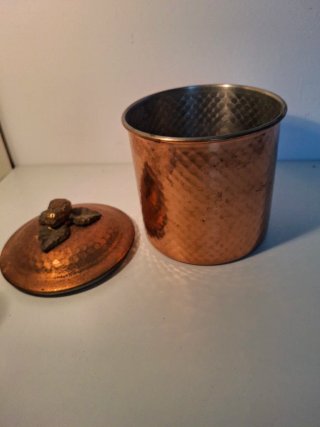 Antigüedad Cobre Tapa Hoja