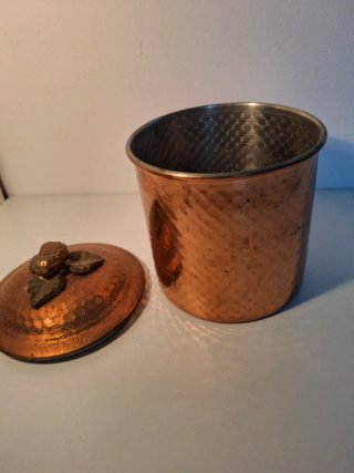 Antigüedad Cobre Tapa Hoja