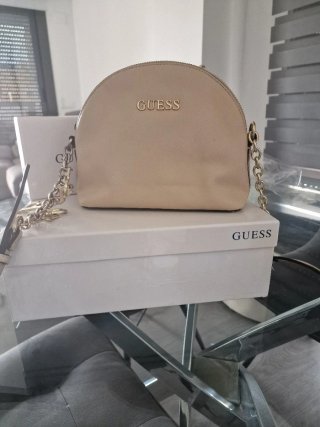 Bolso Guess Beige y Dorado Original