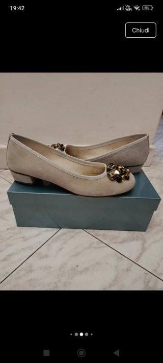 Ballerine tacco basso con pietre