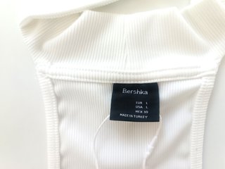 Top Bershka Cuello Alto Blanco Talla L