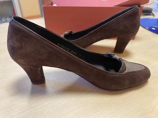 Zapatos de tacón marrones talla 37 piel natural