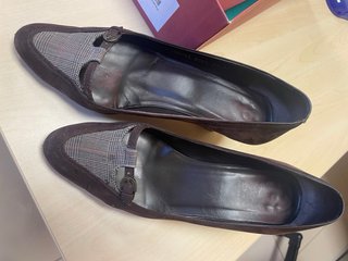 Zapatos de tacón marrones talla 37 piel natural