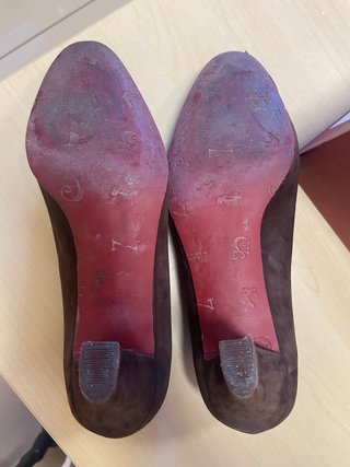 Zapatos de tacón marrones talla 37 piel natural