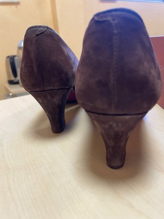 Zapatos de tacón marrones talla 37 piel natural