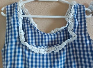 Vestido Vichy Azul y Blanco