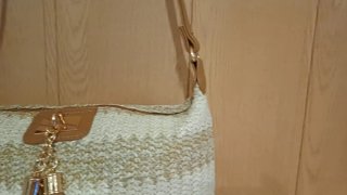 Bolso Rafia Paja Mujer Bonita Beige/Oro