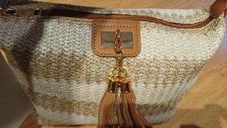 Bolso Rafia Paja Mujer Bonita Beige/Oro