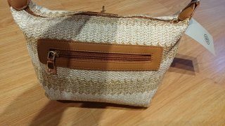 Bolso Rafia Paja Mujer Bonita Beige/Oro
