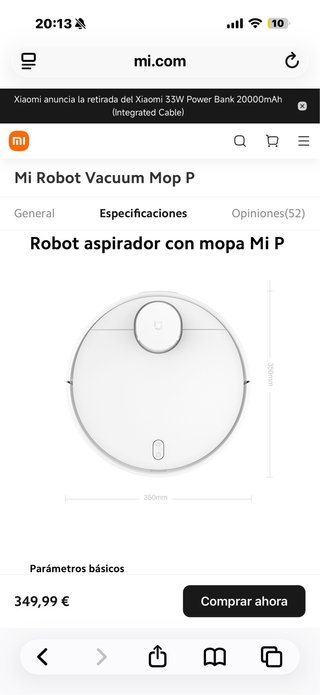 Robot Aspirador Mi Robot Vacuum-Mop Pro