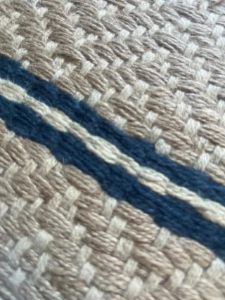 Alfombra Yute Grande Beige y Azul