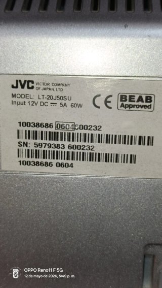 Televisor JVC,entrada RCA