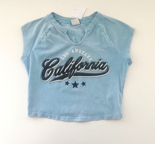 Camiseta Crop Bershka California Talla S