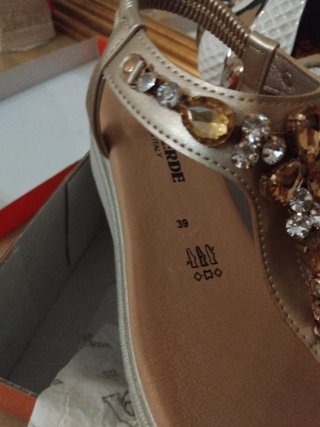 Sandali Valleverde donna oro/argento con strass