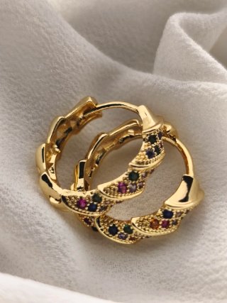 Pendientes Oro 18k Multicolores