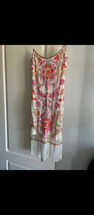 Vestido lentejuelas flecos talla única