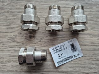 Raccordo Bocchettone 3 Pezzi M-F 3/4 (4pz)