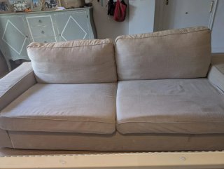 Sofá modular Kivik Ikea beige y azul